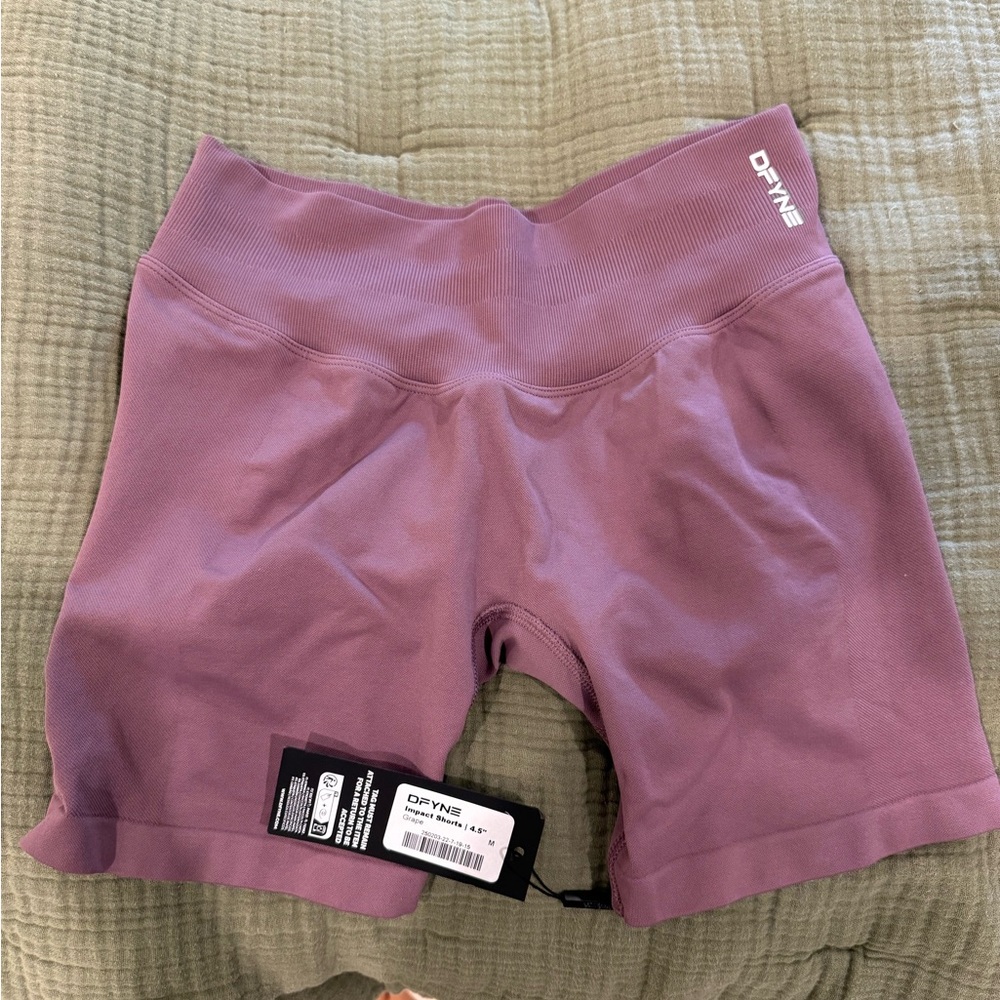 DFYNE High-Rise Mauve Athletic Bike Shorts